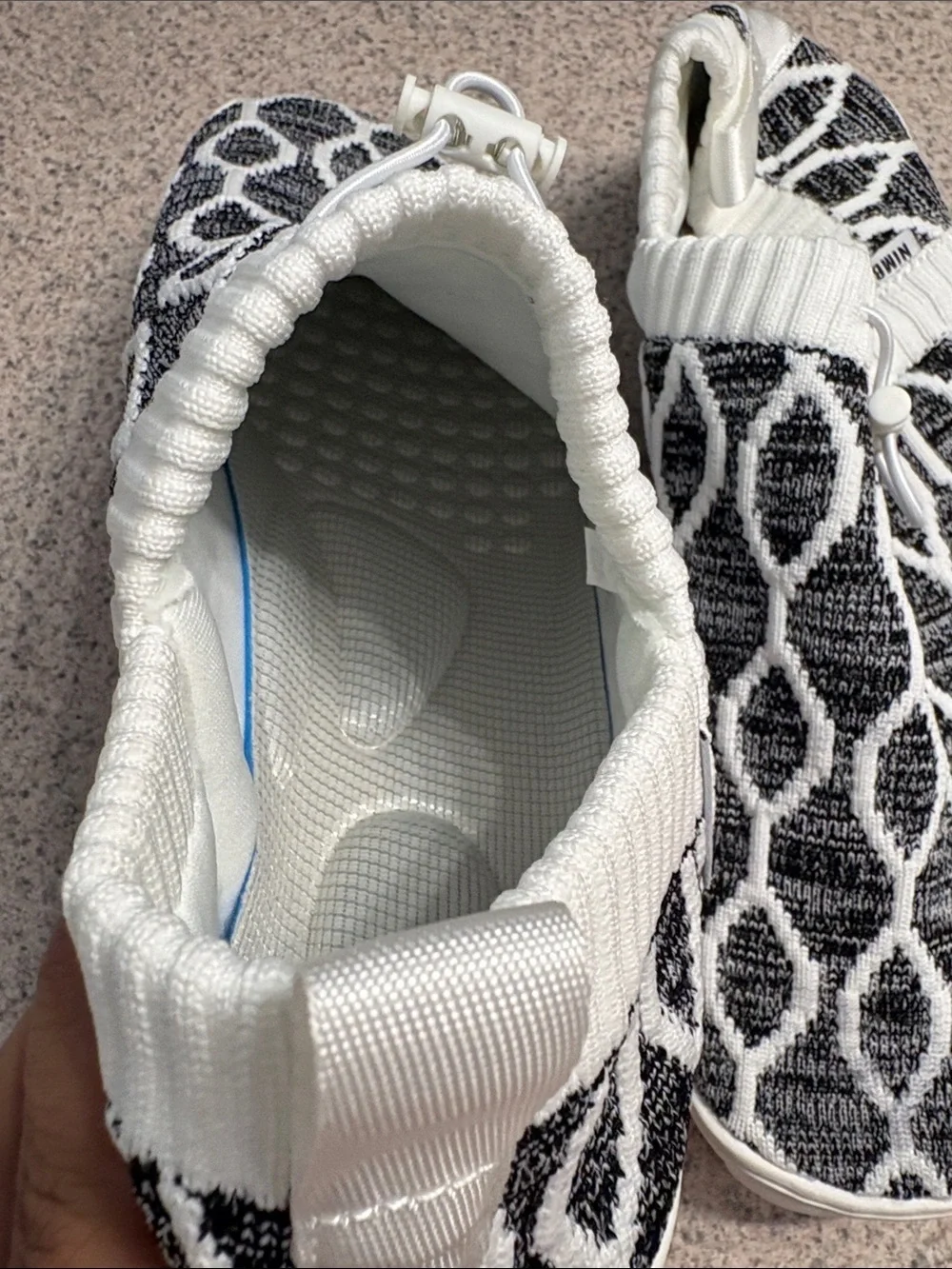 Women’s Black & White Slip-On Cloud Walk Athletic Sneakers